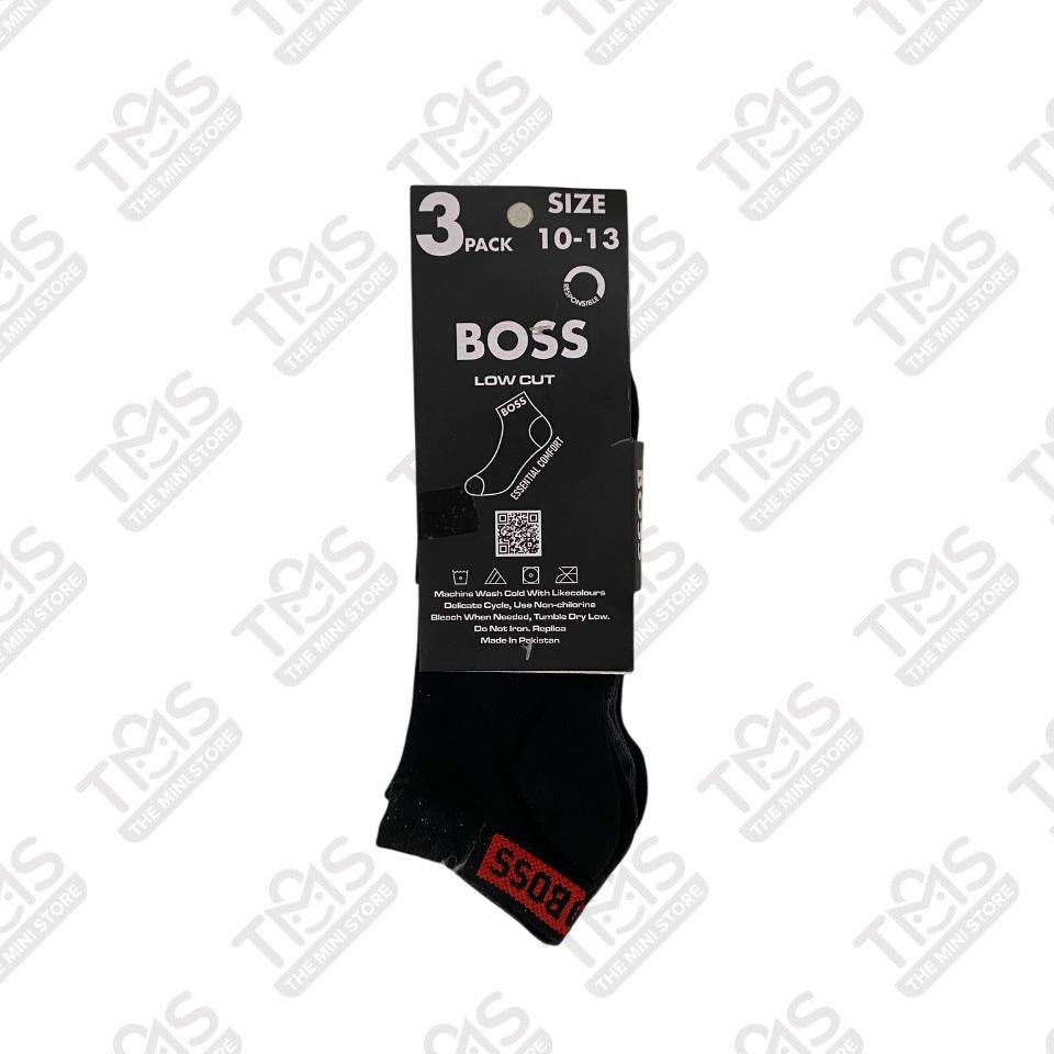 TMS Branded B-O-S-S Ankle Socks  (Pack Of 3)