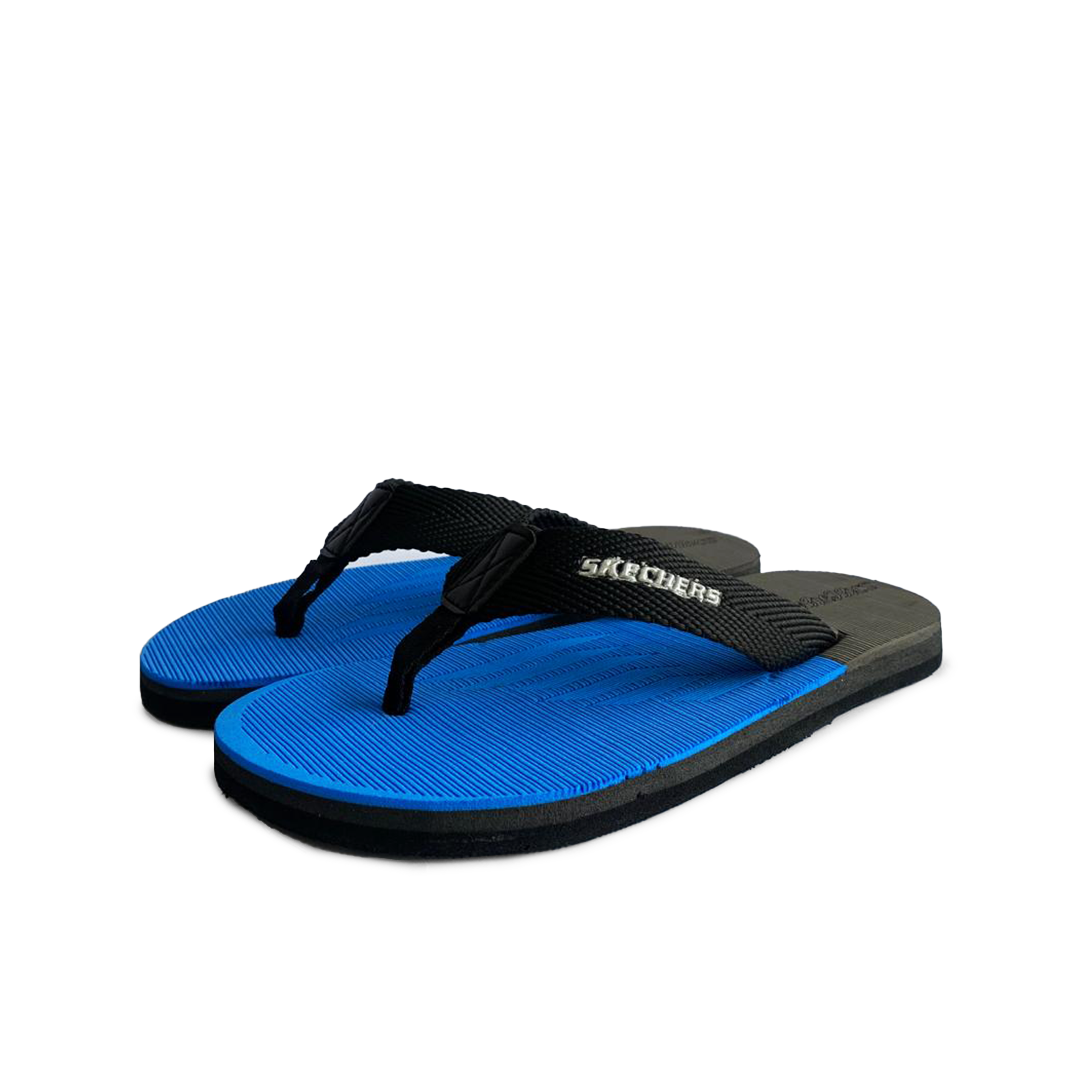 S-K-E-C-H-E-R-S Blue Cross Slippers.