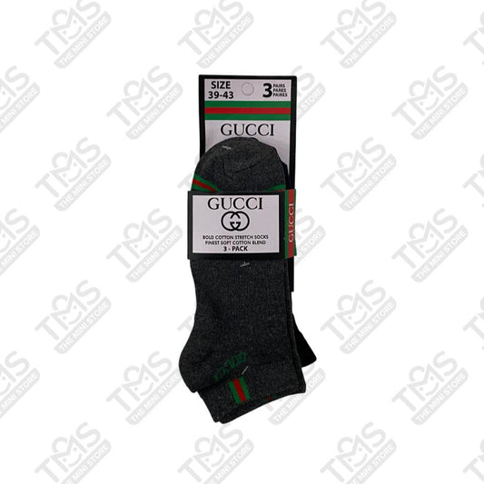 TMS Branded G-U-C-C-I Ankle Socks  (Pack Of 3)