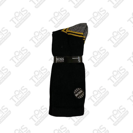TMS Branded B-O-S-S Winter Full Socks (Pack of 3) Black