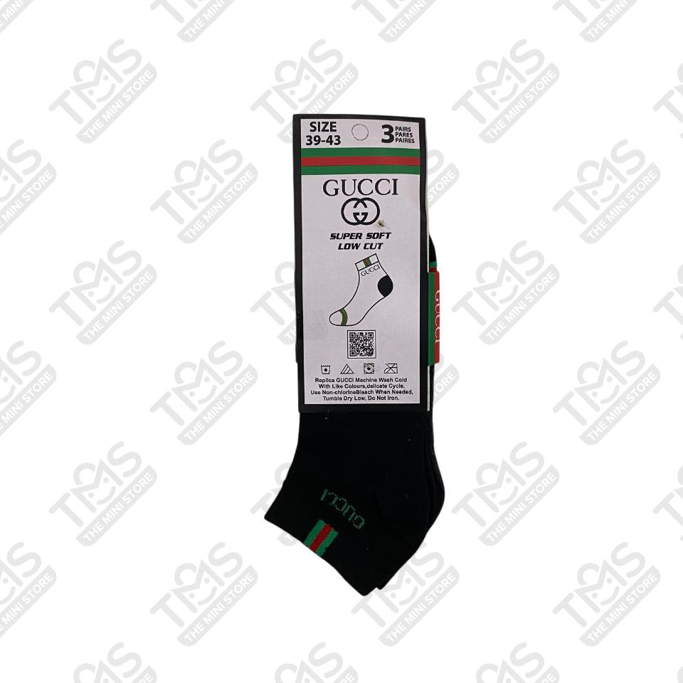 TMS Branded G-U-C-C-I Ankle Socks (Pack Of 3)