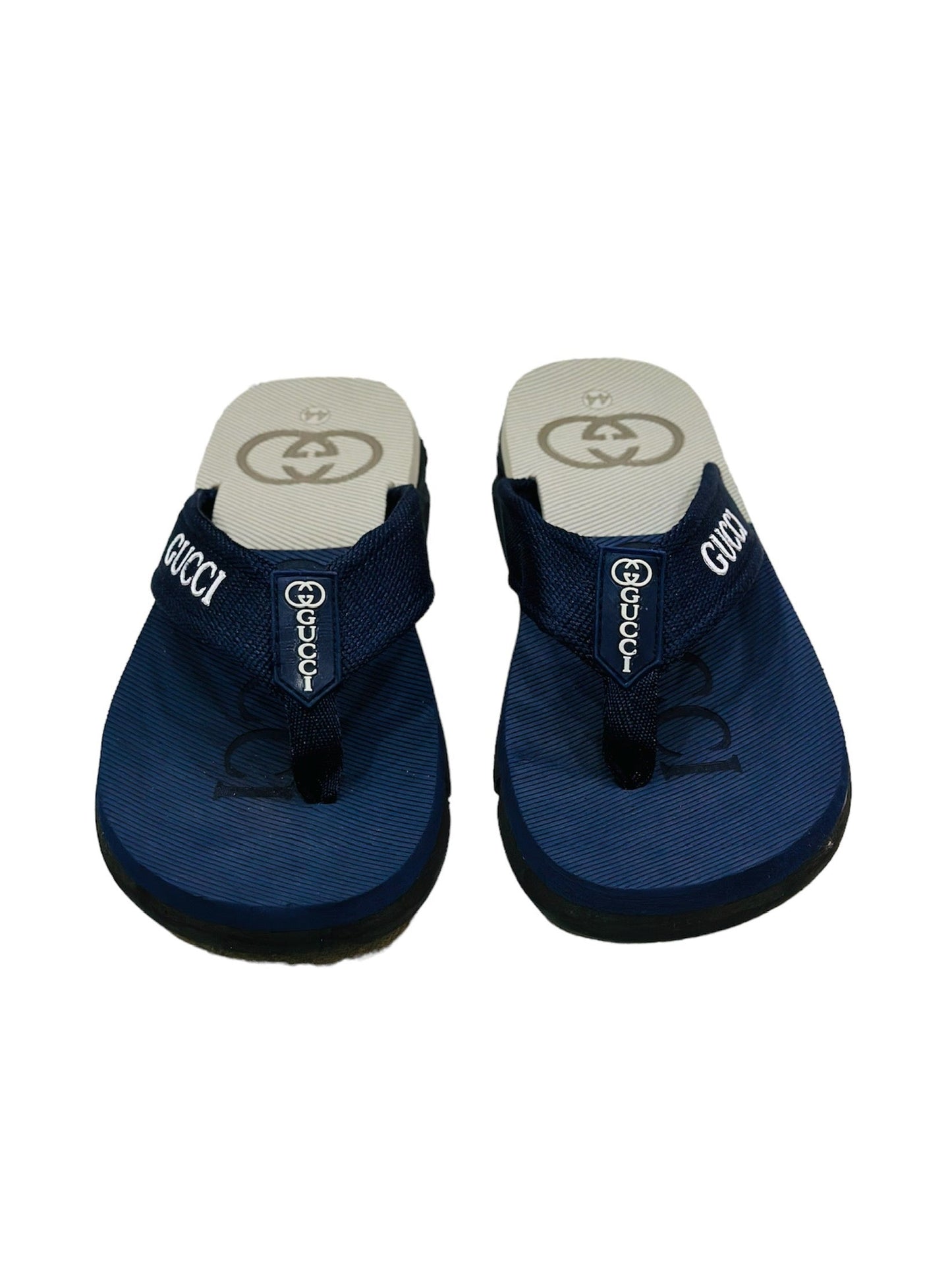 G-U-C-C-I Extra Soft Blue Cross Slippers