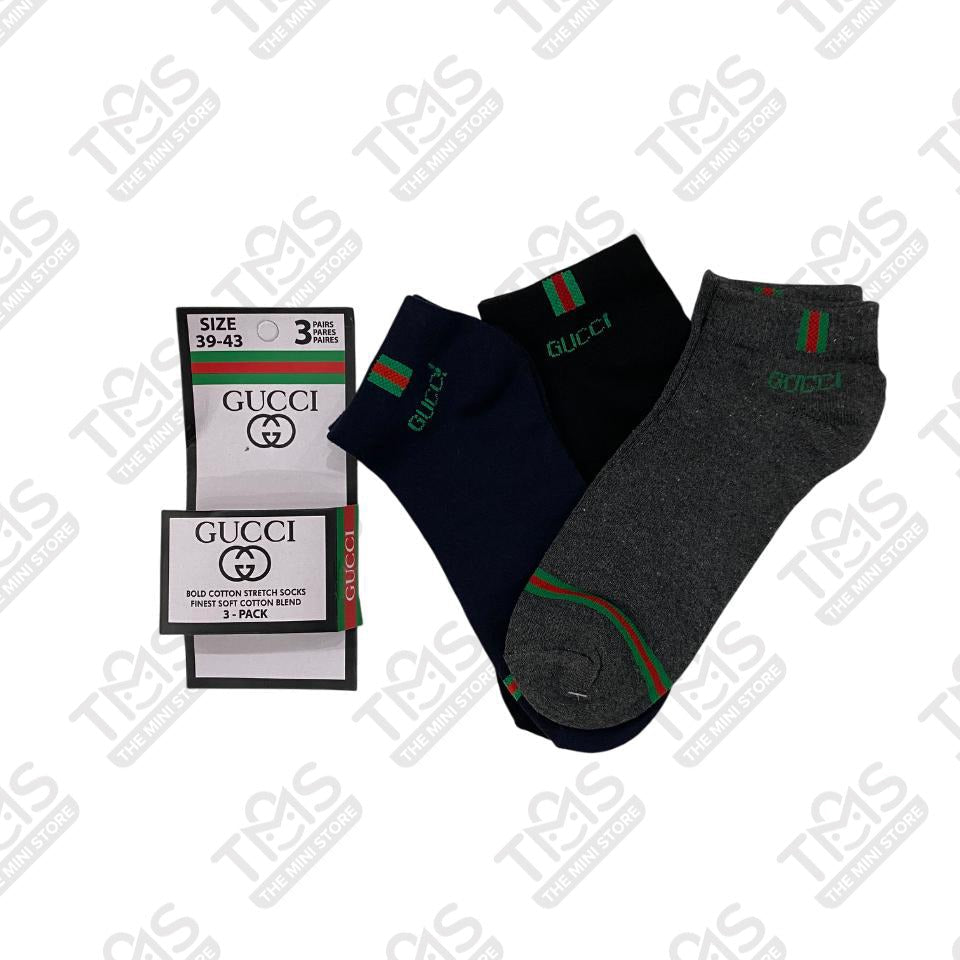 TMS Branded G-U-C-C-I Ankle Socks (Pack Of 3)