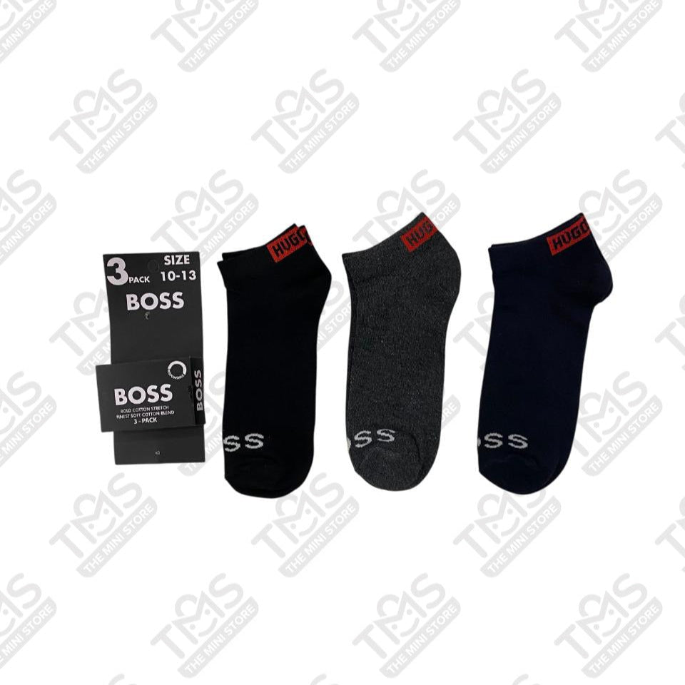 TMS Branded B-O-S-S Ankle Socks  (Pack Of 3)