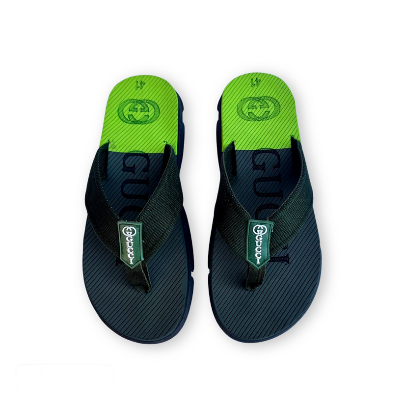 G-U-C-C-I High Sole Slippers (Green)