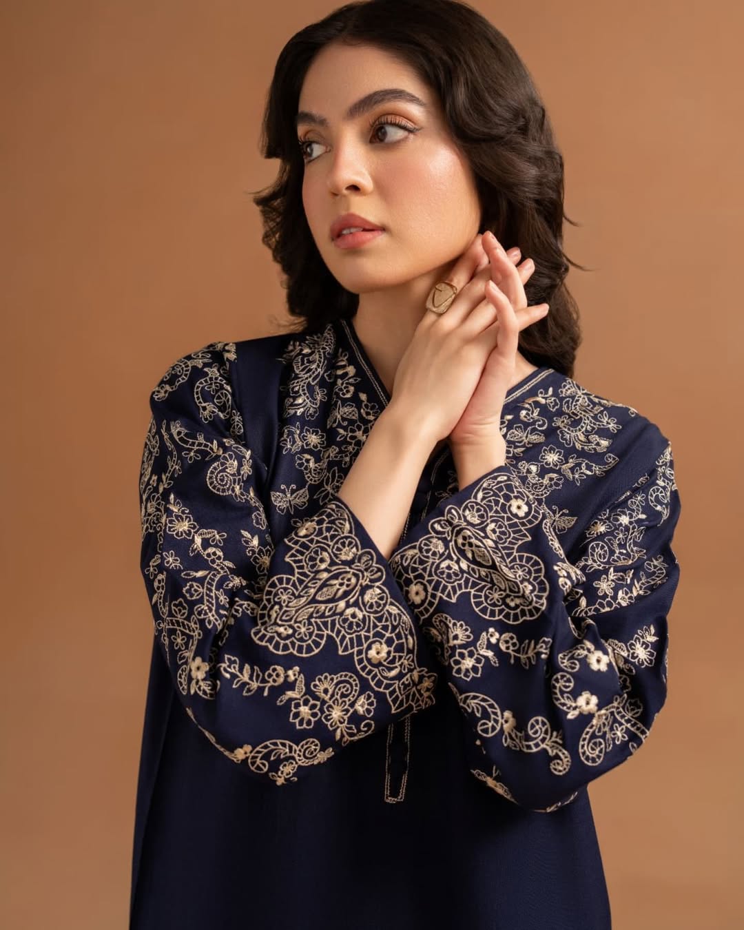 Starlit Navy Embellished Attire SF 367