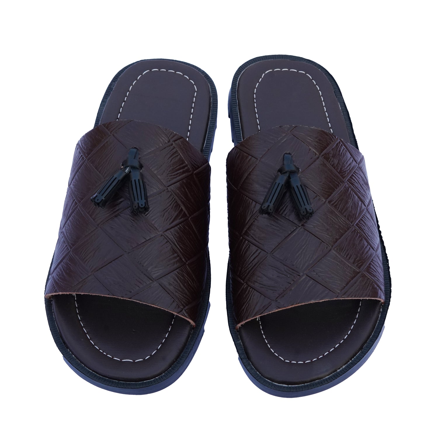 TASSEL MILLED SLIDERS COFFEE