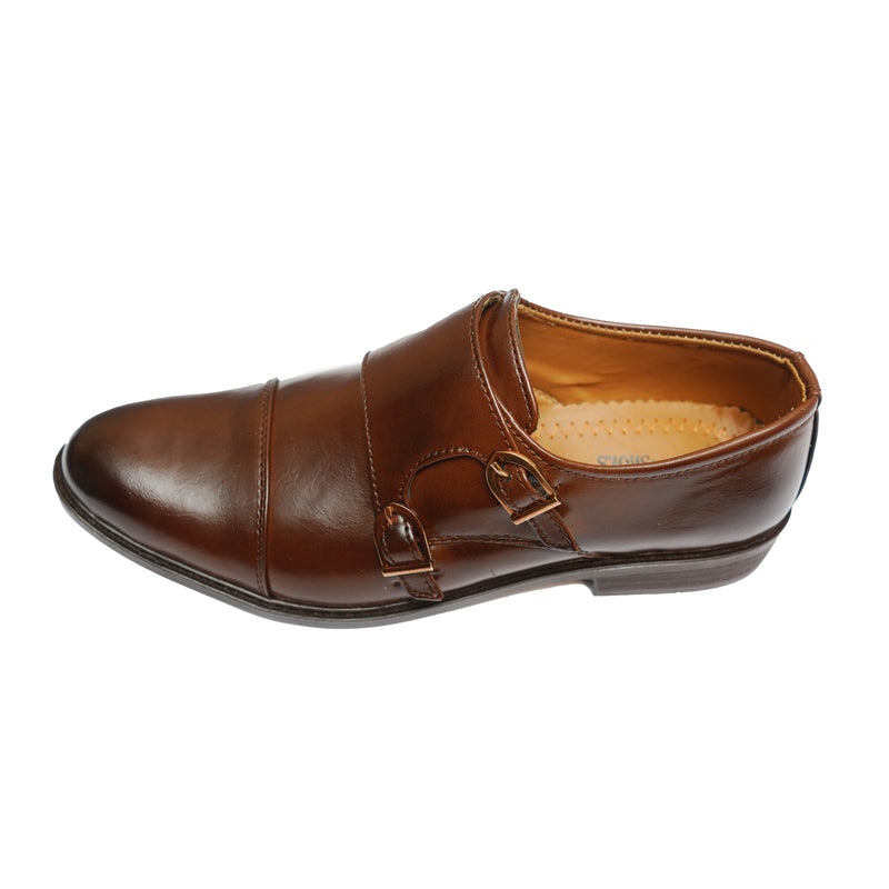 DOUBLE MONK STRAP DARK BROWN SHOES