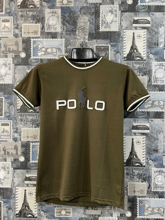 P-o-l-o Embossed Logo Imported Cotton T-Shirt (G)