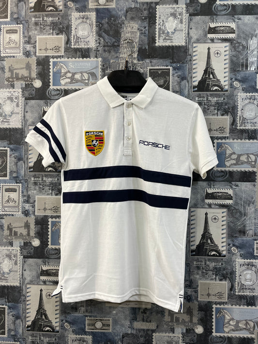 P-O-R-S-H-E Embroided Logo Imported Cotton Polo (W)