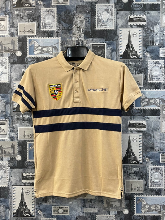 P-O-R-S-H-E Embroided Logo Imported Cotton Polo (S)