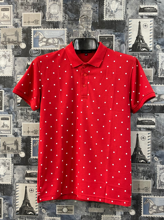 Dotted Imported Cotton Polo (R)