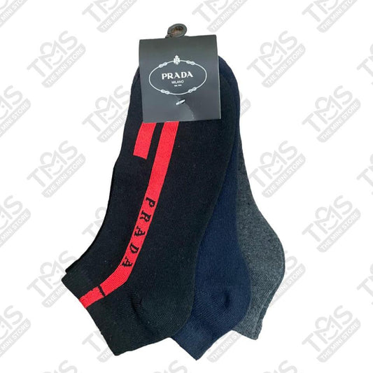 P-R-A-D-A AnkleSocks Leftover Original (Pack Of 3)