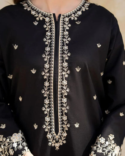 Black hook Embroidered Lawn Ensemble
