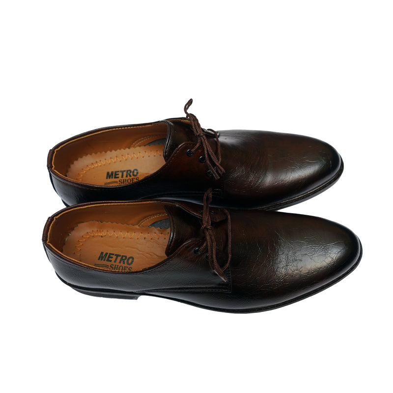 FORMAL WRINKLED DARK BROWN SHOES