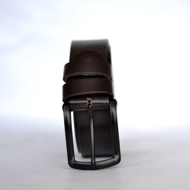 Wood Brown Leather Belt