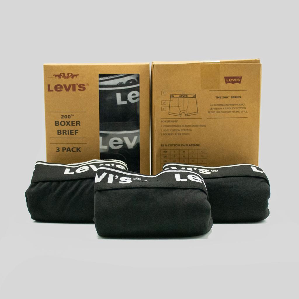 TMS Branded Boxer L-e-v-i-s  (Pack Of 3)