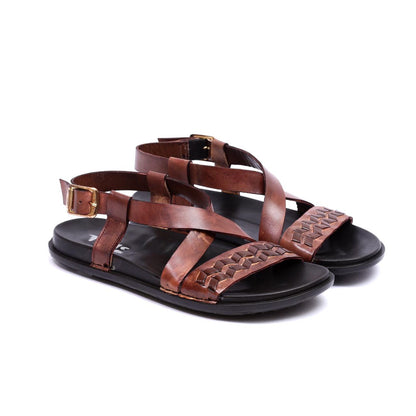 CROSS STRAP SANDAL COFFEE