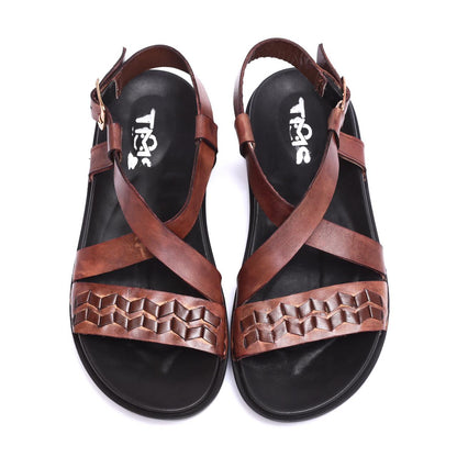 CROSS STRAP SANDAL COFFEE