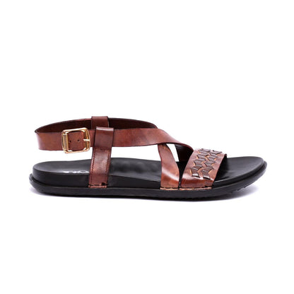 CROSS STRAP SANDAL COFFEE